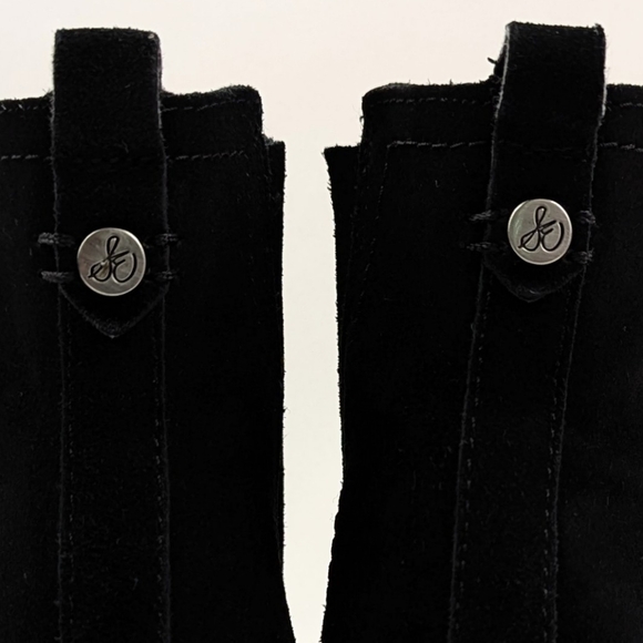 Sam Edelman Suede Chelsea Boots Pull On Block Heel Round Toe Lance Black 6.5 - Picture 9 of 14